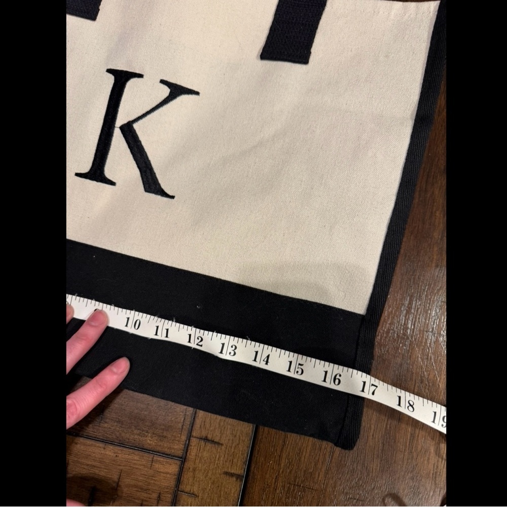 Black and Cream Tote Bag Set with Initial K - Picture 3 of 9